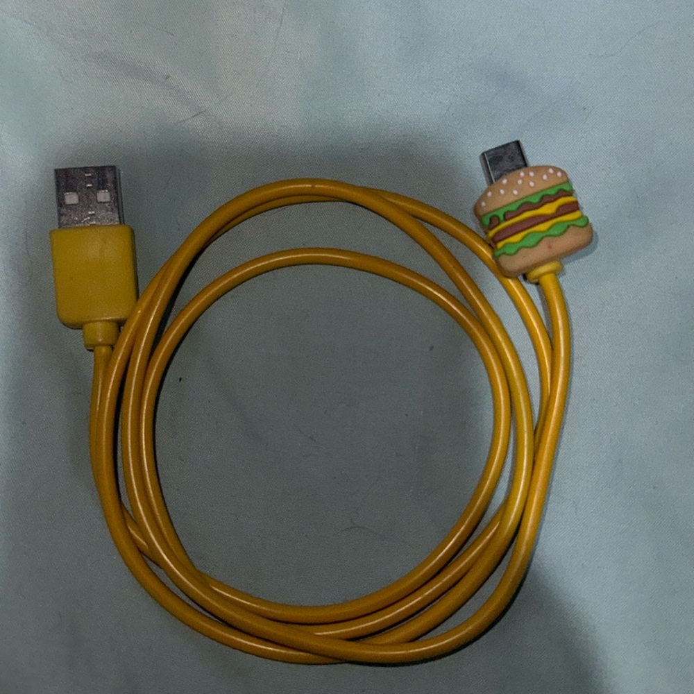 yellow cheeseburger usb c cord